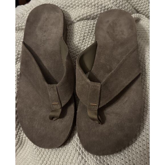 Reef OJAI Fossil Brown Suede & Leather Cushion Comfort Flip-Flop Men's Size 10 - Picture 1 of 6